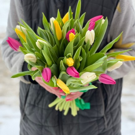 Букет из разноцветных тюльпанов - заказать с доставкой в по Шадринску